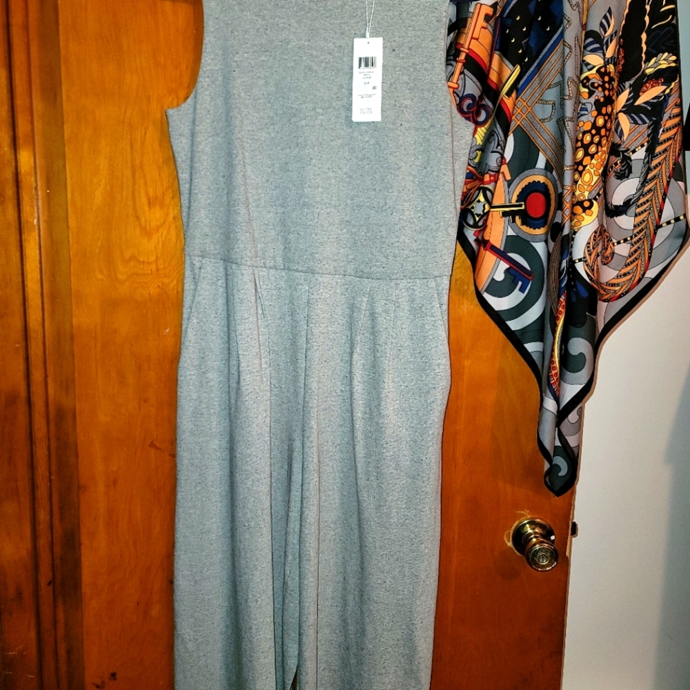 Eileen Fisher Moon Jumpsuit-NWT-S/P-Gray speckle with pockets